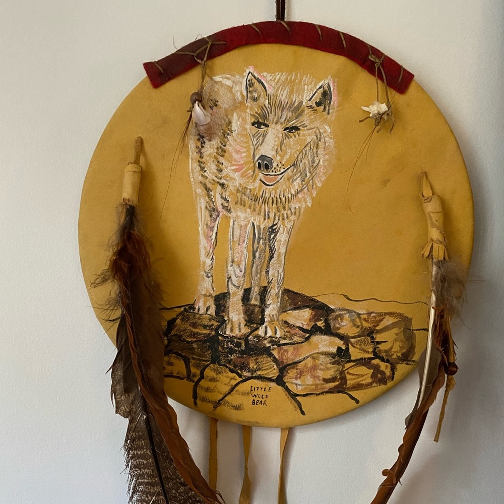 Leather Wolf wall Hanging